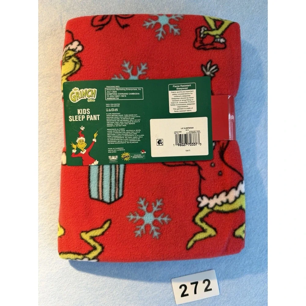 NEW, DR SEUSS THE GRINCH KIDS SLEEP PANTS, SIZE S 6/7